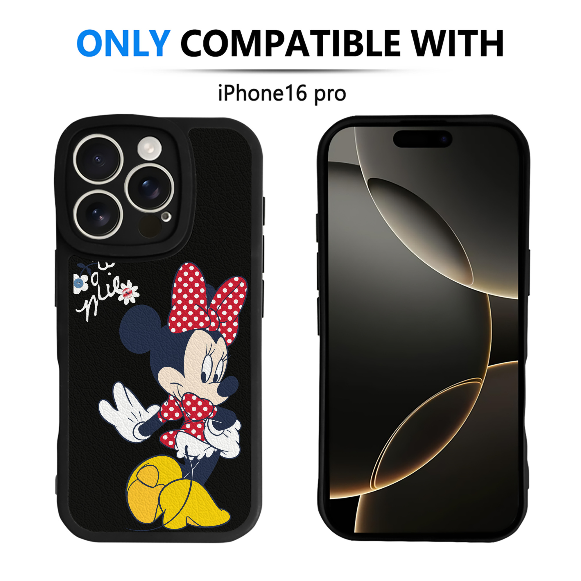 （画像用） ミッキーマウス Mickey Mouse 【iPhone 16シリーズ対応】シリコンスマホケース（レザー調） 材質：シリコン